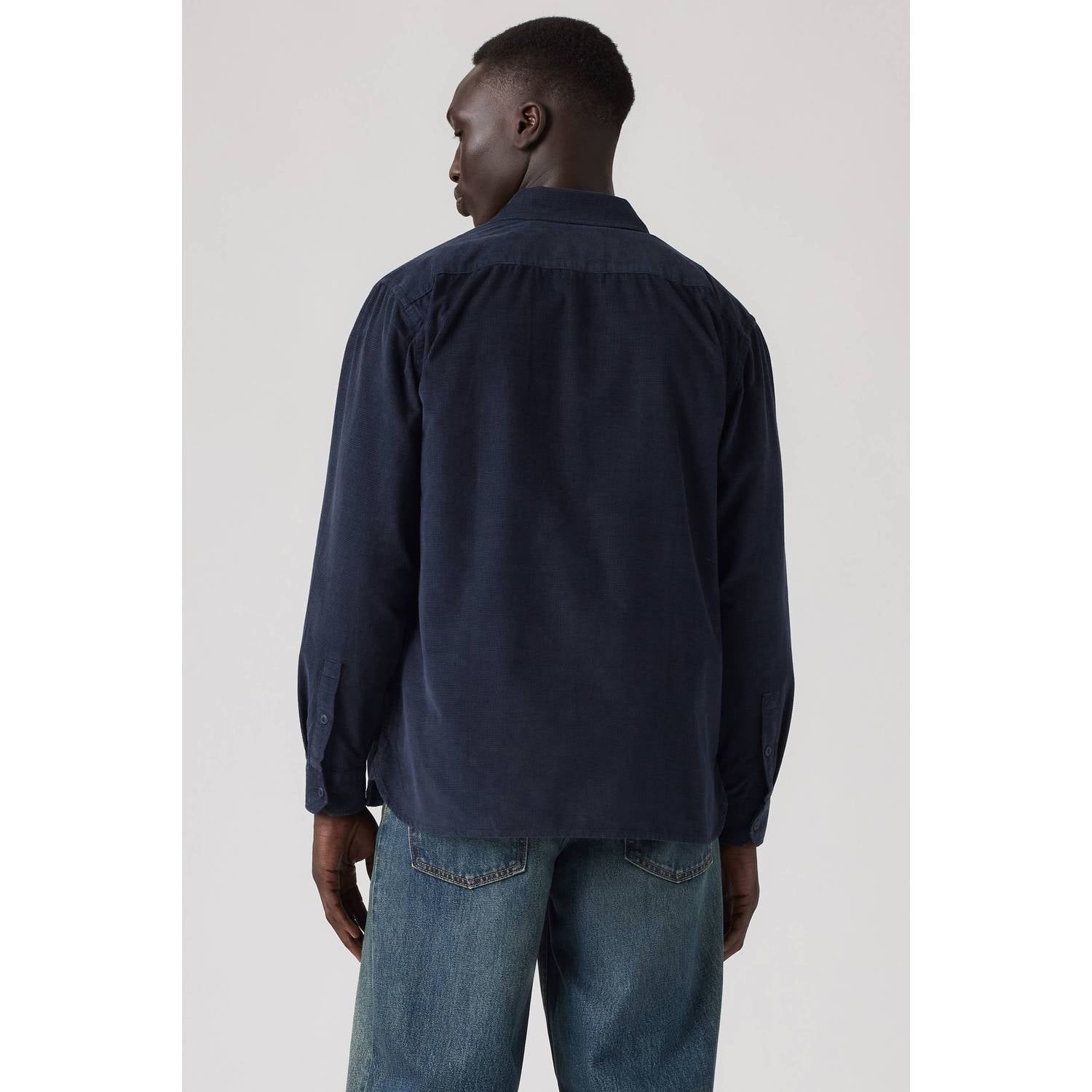 Levi's Jackson corduroy regular fit casual overhemd donkerblauw