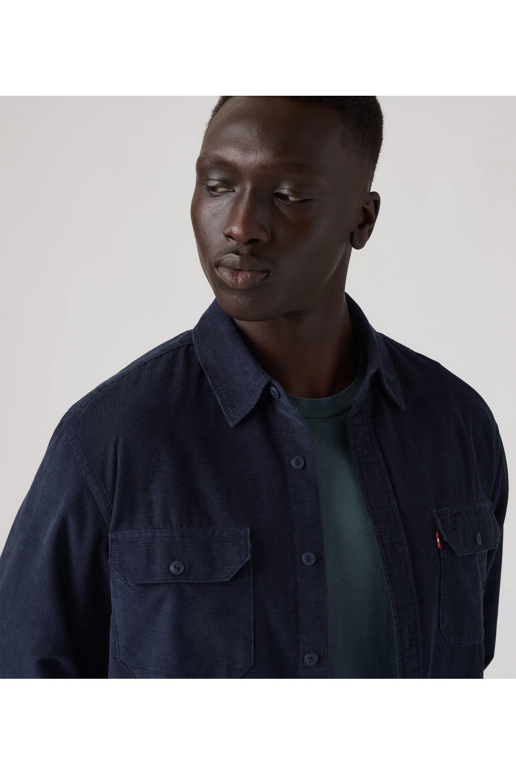 Levi's Jackson corduroy regular fit casual overhemd - donkerblauw