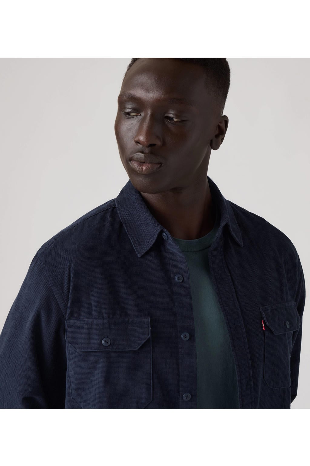 Levi's Jackson corduroy regular fit casual overhemd - donkerblauw