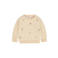 Little Dutch katoenen gebreide gebloemde trui met ruches - beige