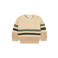 Little Dutch junior katoenen gestreepte gebreide trui - beige/groen