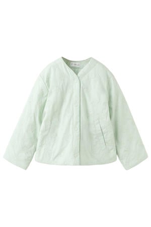 katoenen zomerjas met borduursels - lichtgroen
