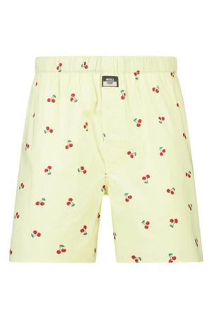 wijde boxershort met print - lichtgeel