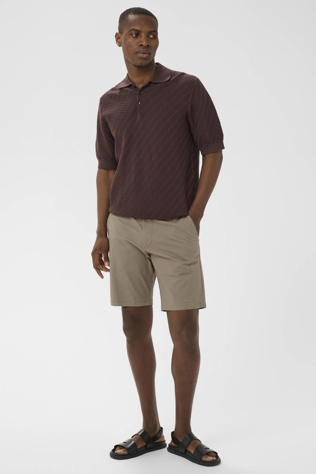 Matinique regular fit chino short - bruin