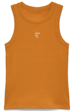 gebreide top met borduursels - oranje