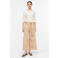 comma high waist wide leg broek met ceintuur - beige