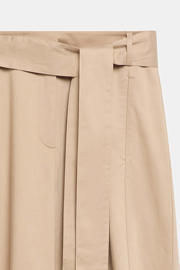 thumbnail: comma high waist wide leg broek met ceintuur - beige