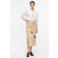 comma lyocell midi rok met ceintuur - beige