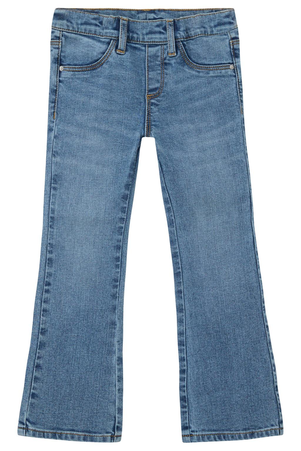 Medium blue denim meisjes s.Oliver flared jeans middel van denim met regular waist en effen