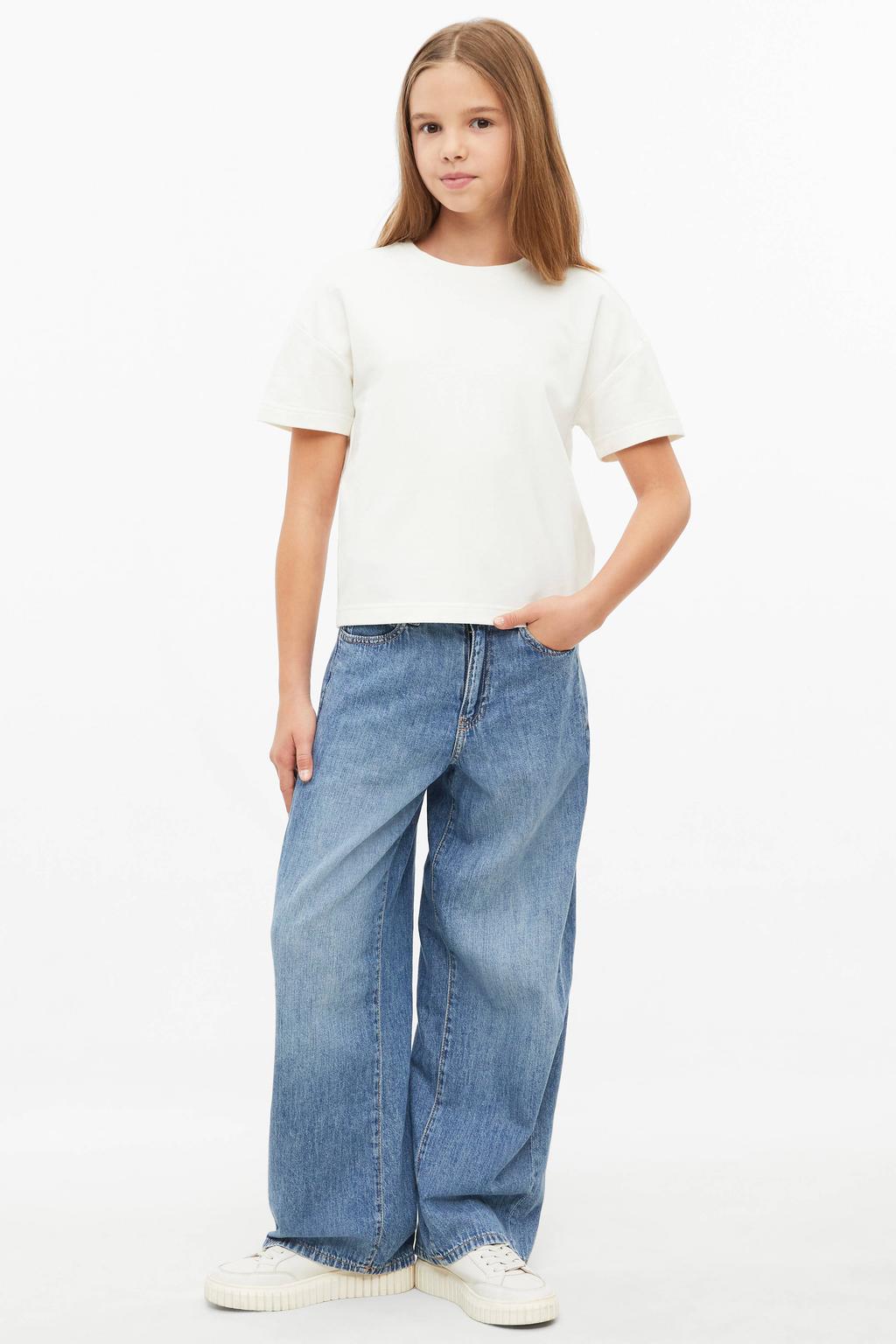 Witte meisjes s.Oliver T-shirt van stretchkatoen met backprint, korte mouwen en ronde hals