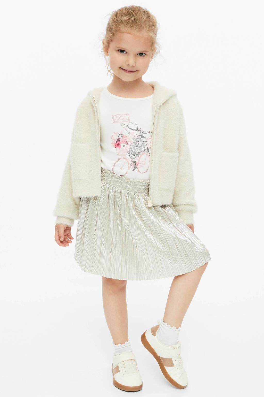 Ecru meisjes s.Oliver mini rok gemaakt van polyester en met elastische tailleband