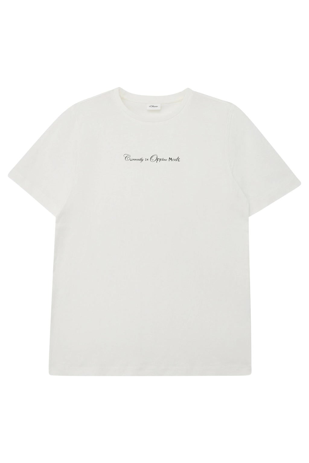 s.Oliver T-shirt met tekst - wit