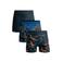 Muchachomalo boxershorts met print - donkerblauw/blauw (set van 3)