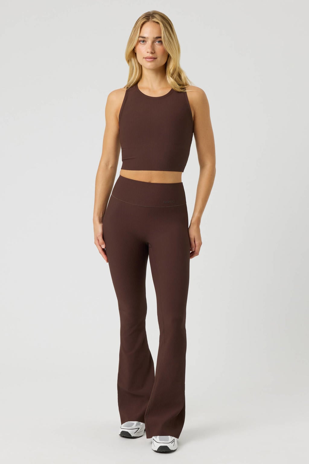 Bruine dames Björn Borg sporttop van polyamide met effen en ronde hals