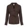 ROUGE EDIT blouse met ceintuur - donkerbruin