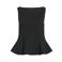VILA top met peplum en krijtstreep - zwart