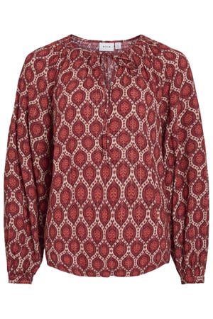 top met print - roodbruin
