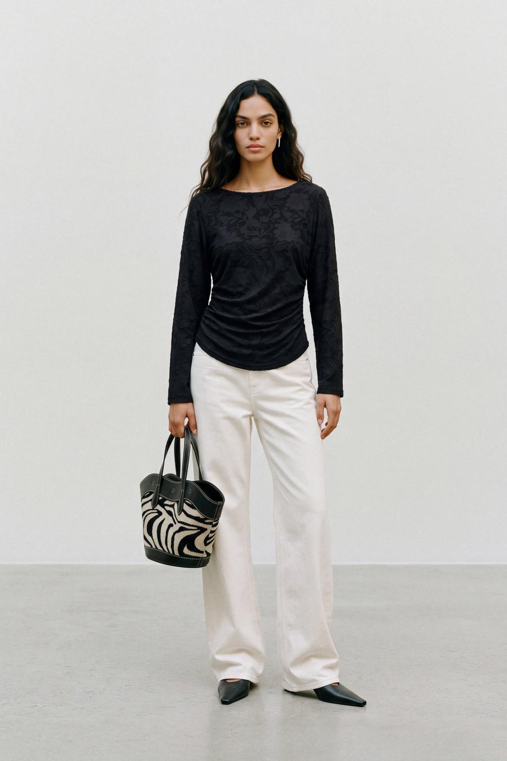 VERO MODA gebloemde top - zwart