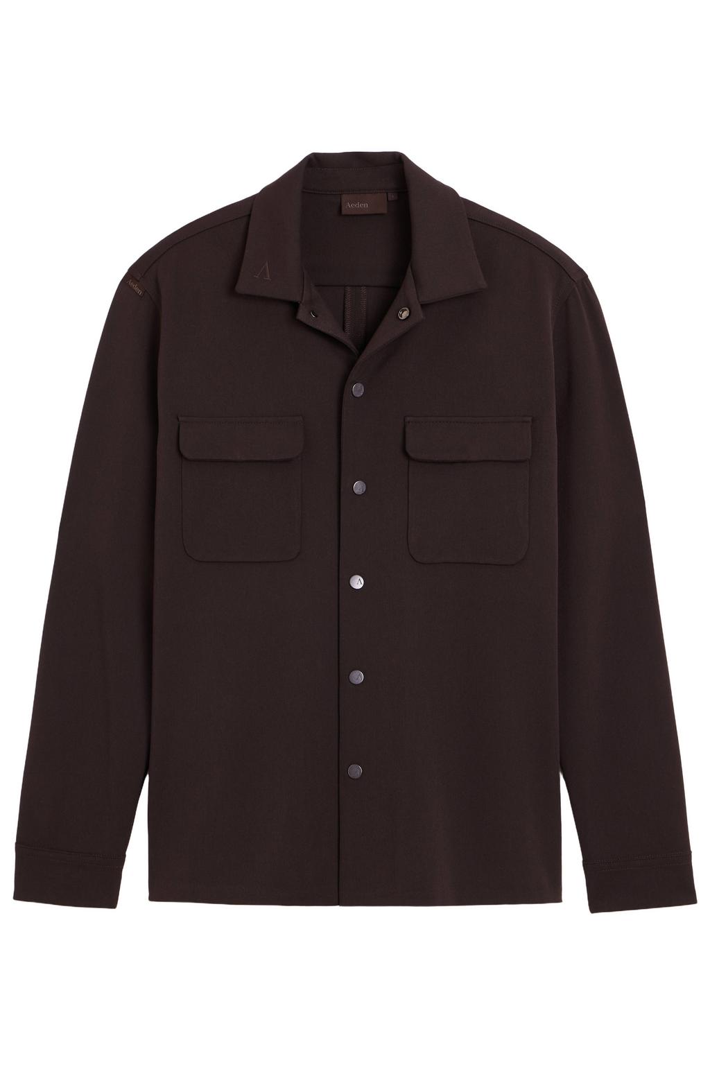 Aeden regular fit overshirt - donkerbruin