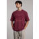 Aeden relaxed fit T-shirt met borduursels - bordeaux