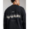 Aeden relaxed fit longsleeve met borduursels en backprint - zwart