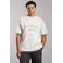 Aeden relaxed fit T-shirt met print en borduursels - ecru