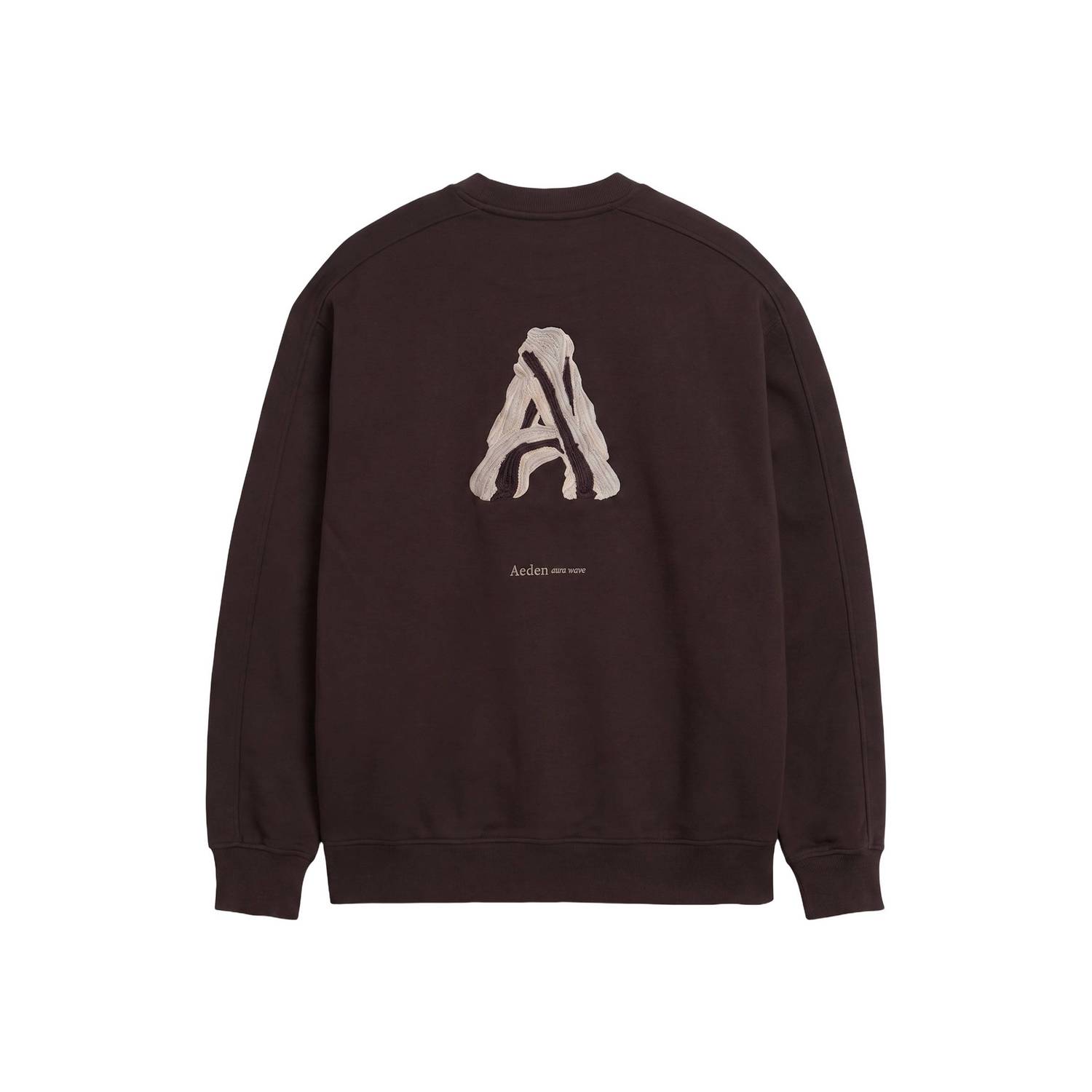 Aeden oversized sweater met borduursels en backprint donkerbruin
