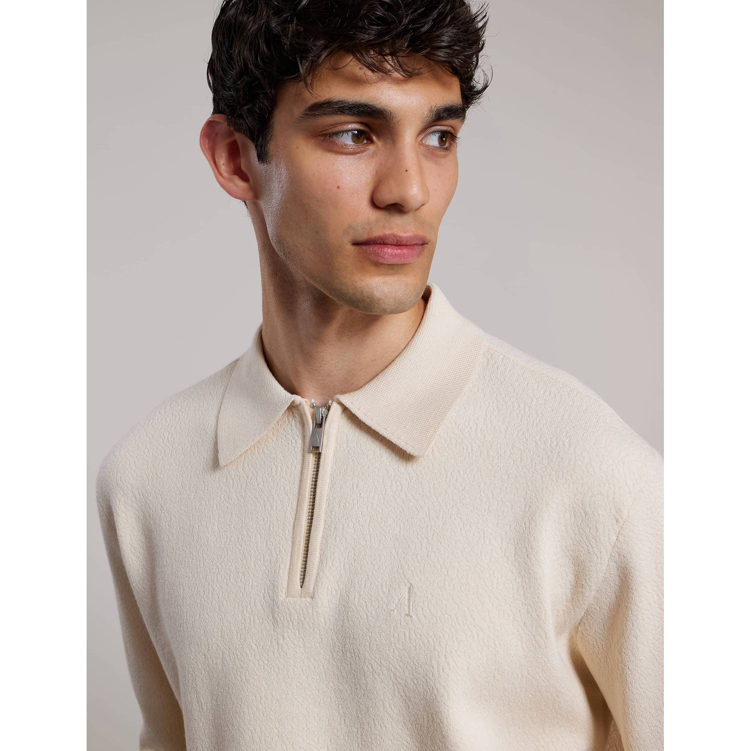 Aeden relaxed fit sweater wit cap grijs