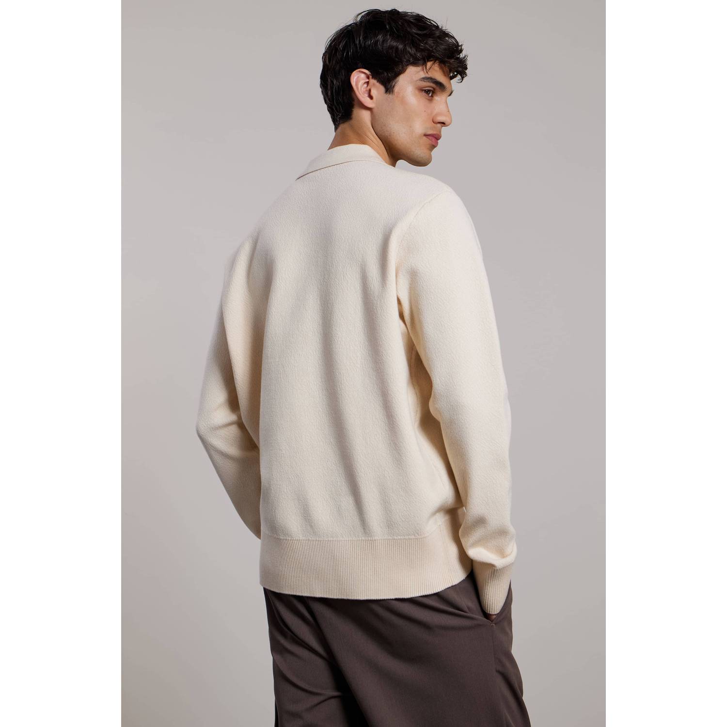 Aeden relaxed fit sweater wit cap grijs
