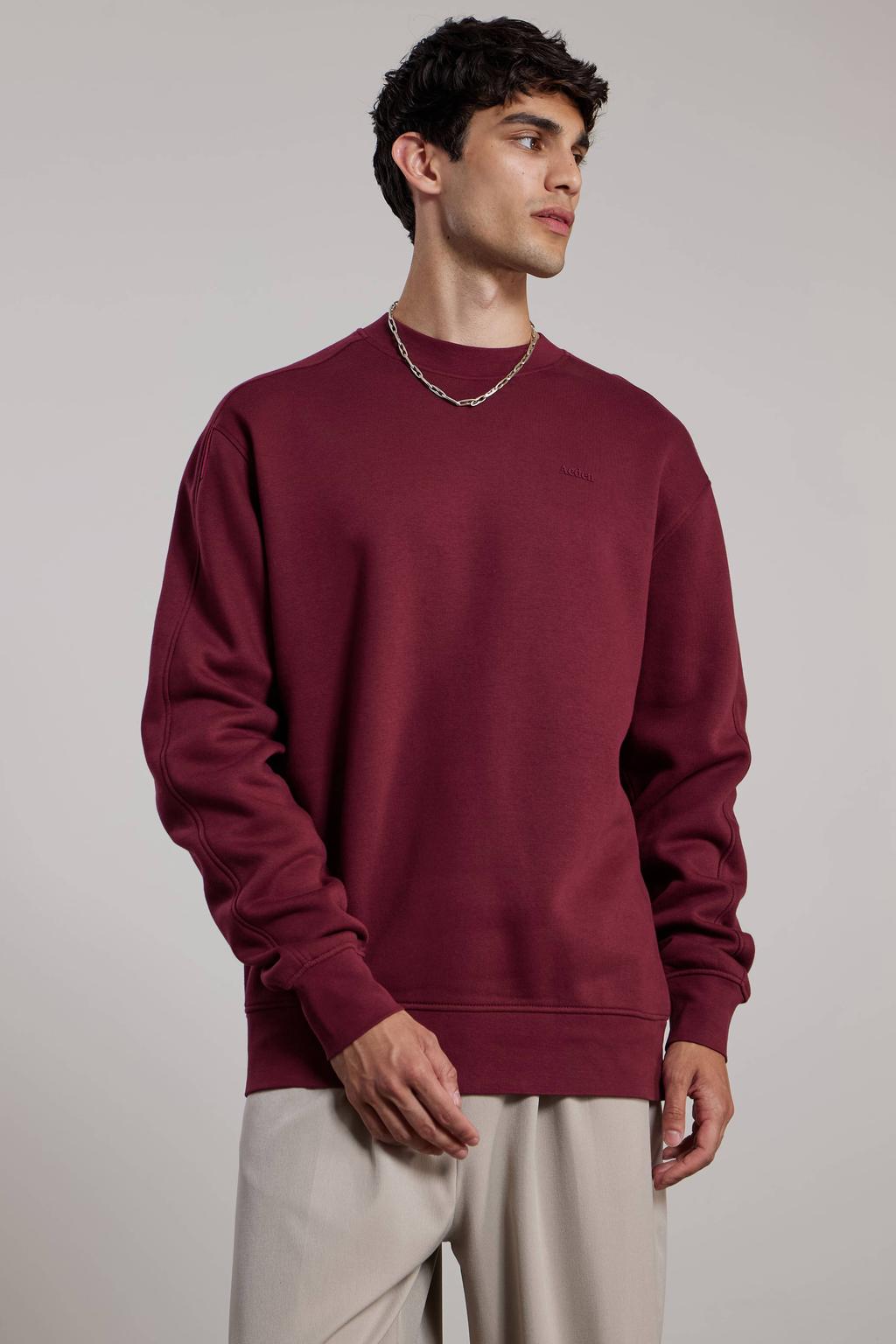 Aeden relaxed fit sweater met backprint - bordeaux