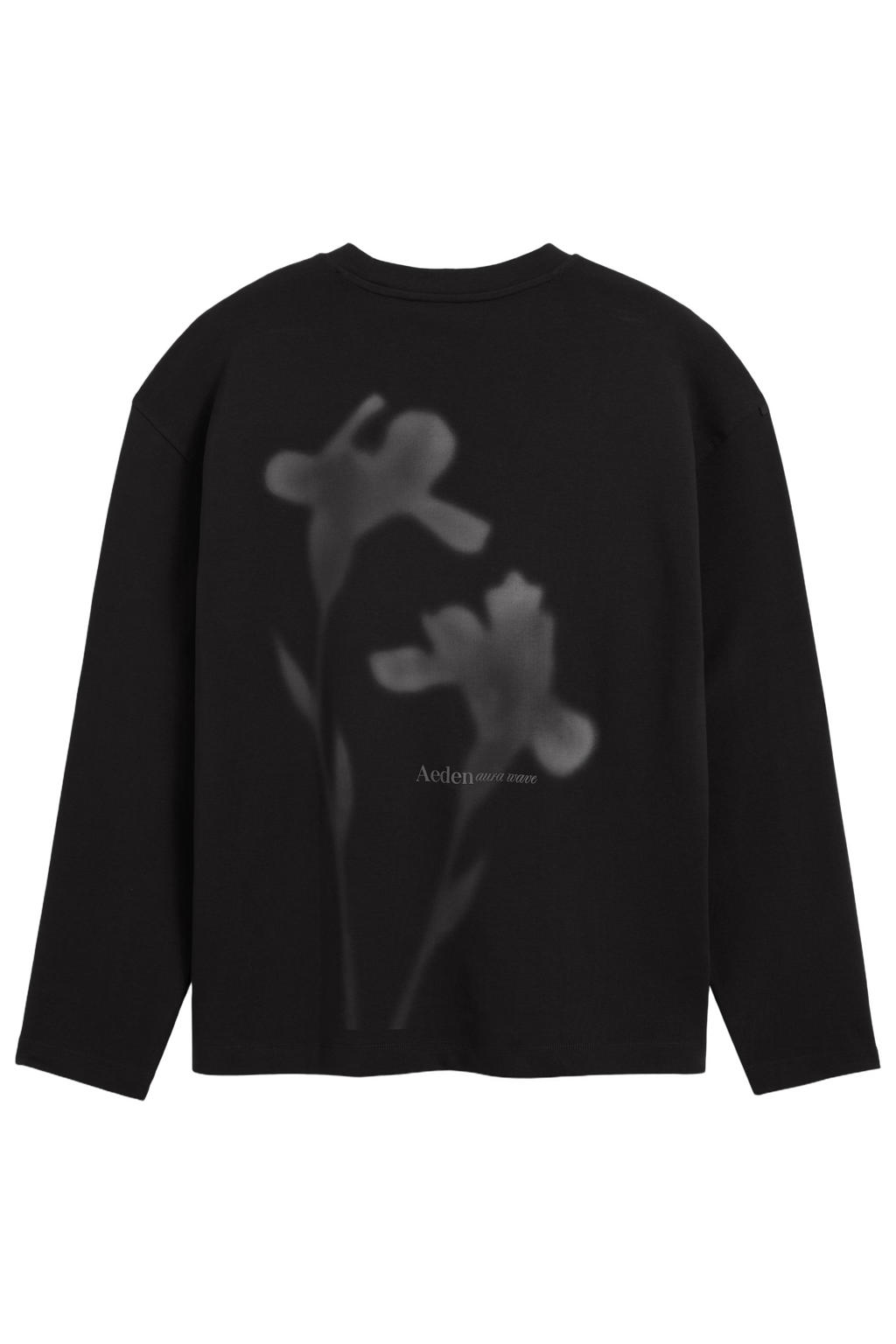 Aeden oversized longsleeve met backprint - zwart