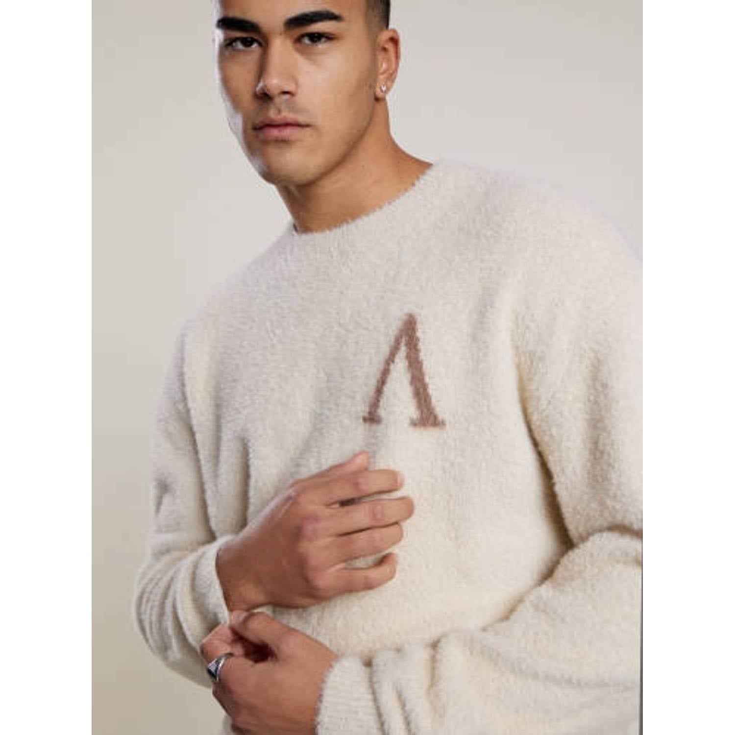 Aeden regular fit gebreide trui met logo off-white