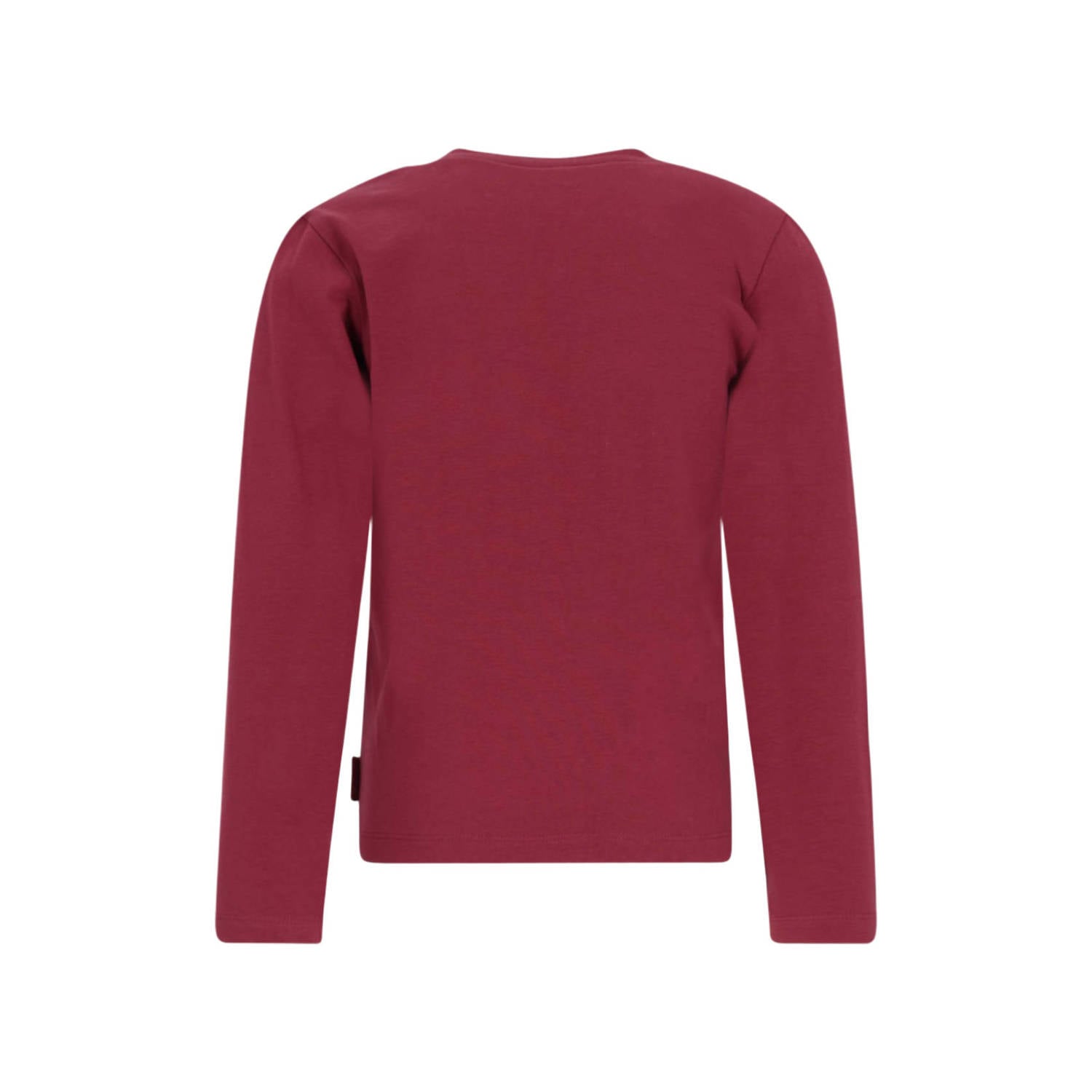 B.Nosy aansluitende longsleeve met print en tekst donkerrood
