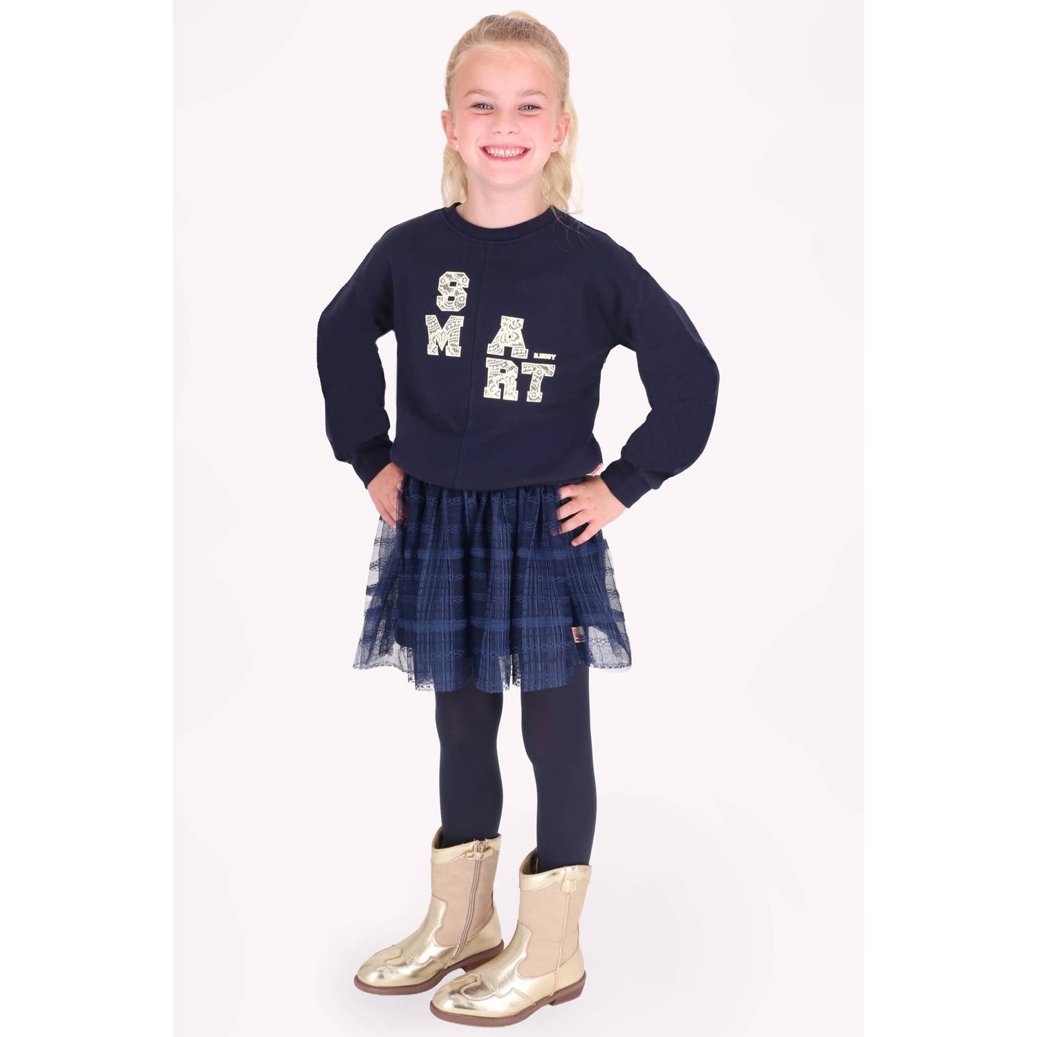 B.Nosy rechtvallende sweater met print donkerblauw