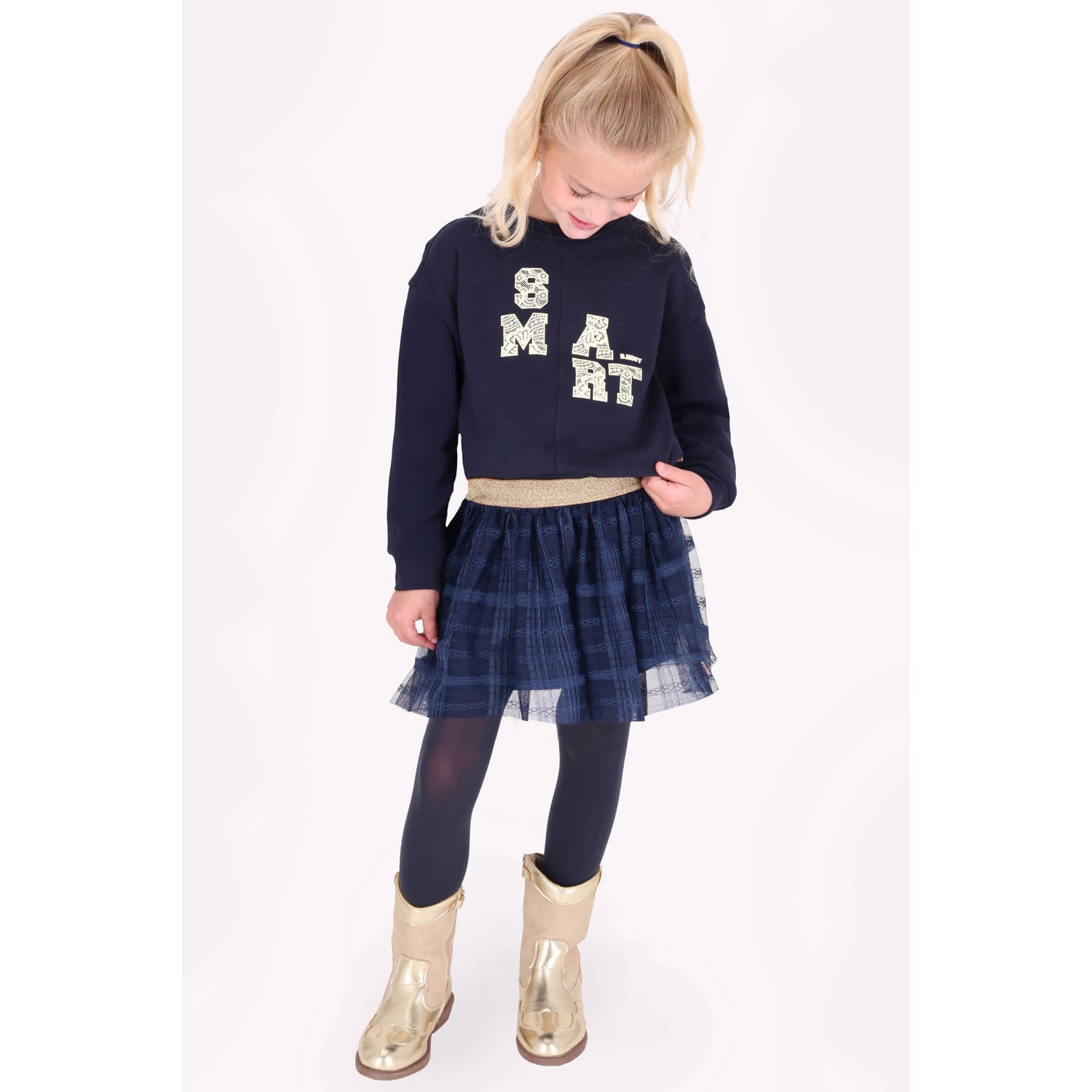 B.Nosy rechtvallende sweater met print donkerblauw