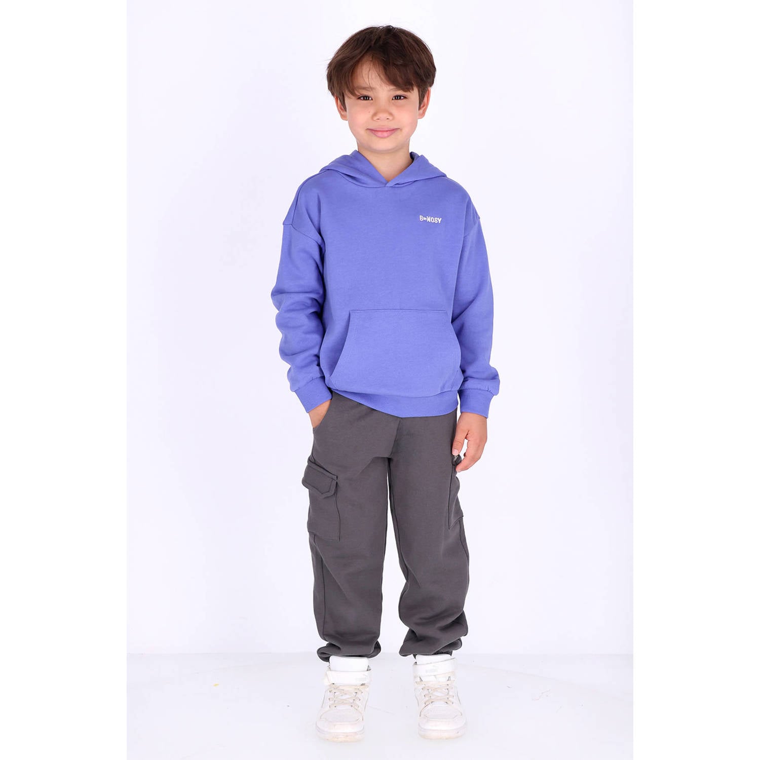 B.Nosy rechtvallende sweater met backprint blauw