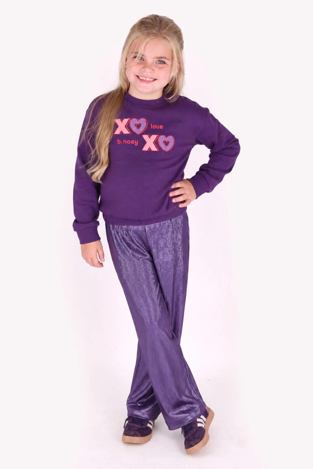 B.Nosy rechtvallende sweater met print - donkerpaars