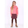 B.Nosy rechtvallende sweater met tule en print - koraalroze