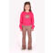 B.Nosy gebloemde flared broek - bruin/roze