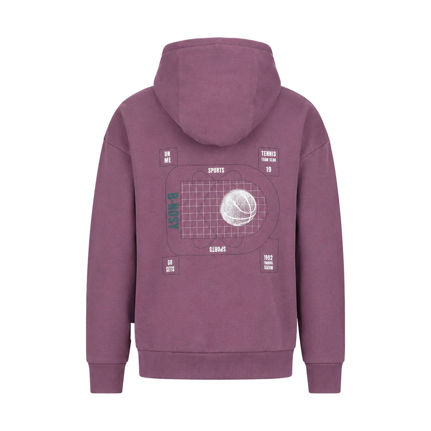 B.Nosy rechtvallende hoodie met backprint paars