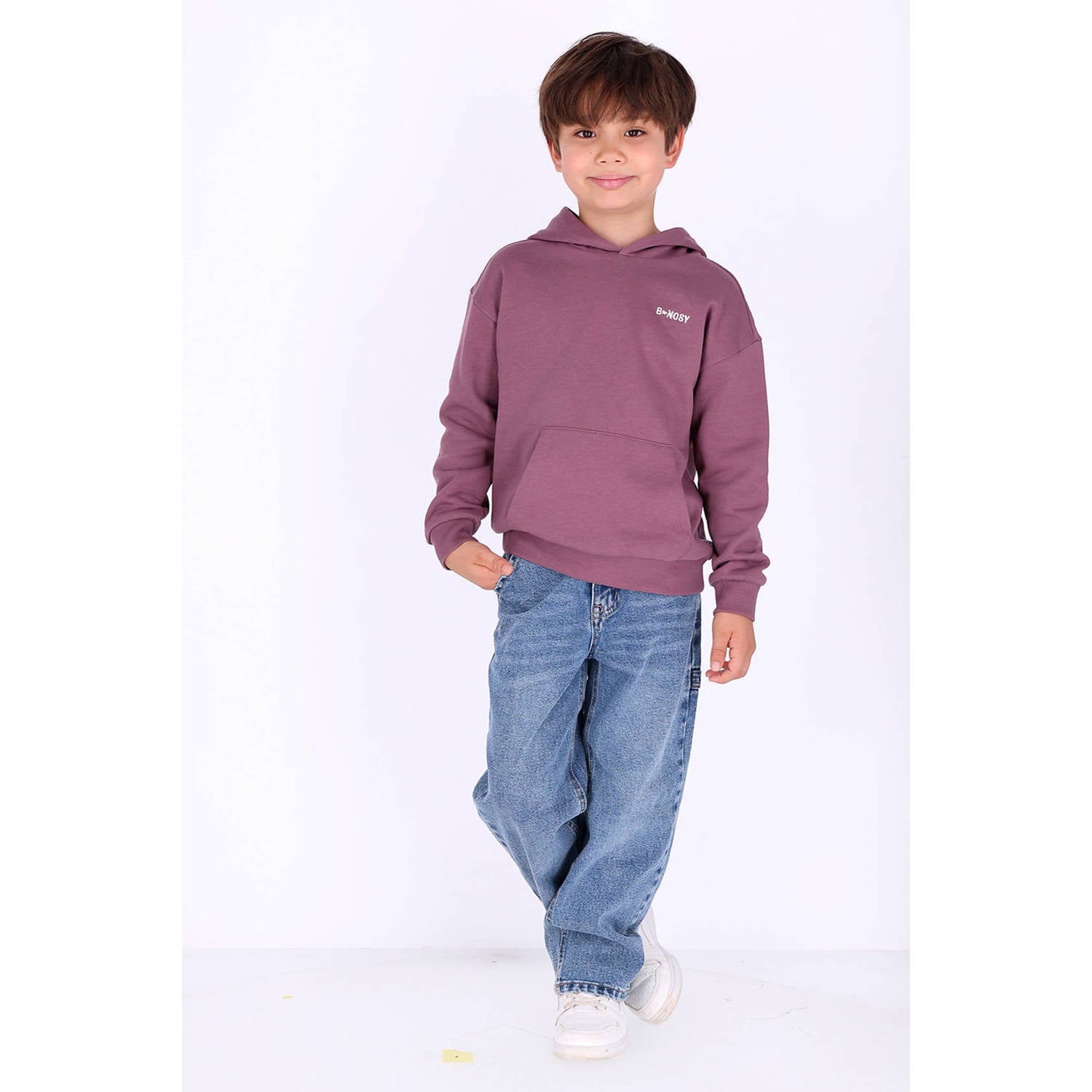B.Nosy rechtvallende hoodie met backprint paars