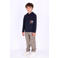 B.Nosy rechtvallende longsleeve met print - donkerblauw