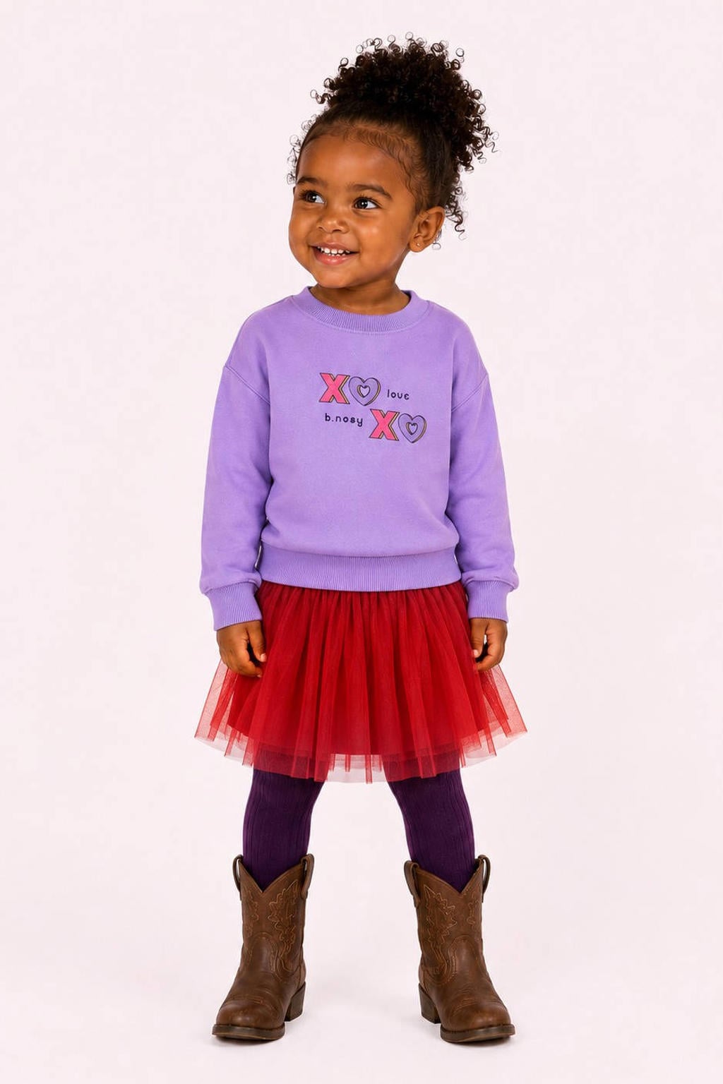 B.Nosy aansluitende sweater met print - lila