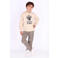 B.Nosy straight leg geruite casual broek - beige/bruin