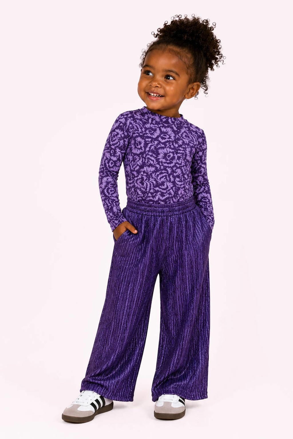 Paarse meisjes B.Nosy straight leg broek met effen