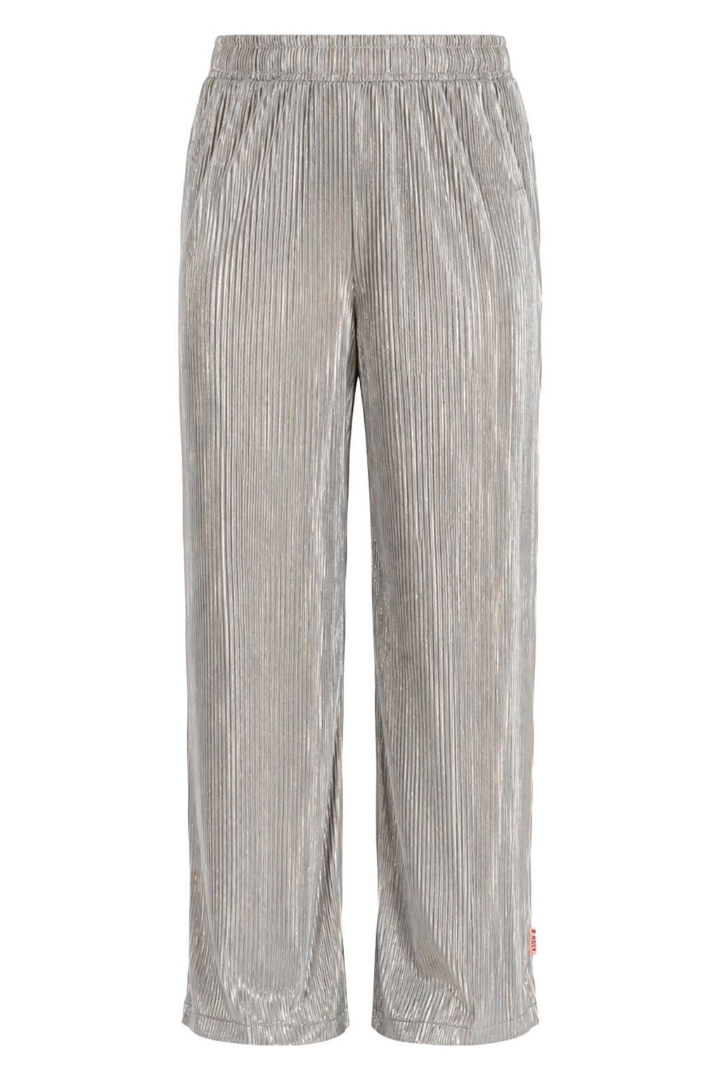 Grijsgroene meisjes B.Nosy wide leg plissé casual broek groen met effen