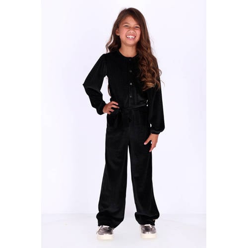 B.Nosy rechtvallende jumpsuit met ballonmouwen zwart
