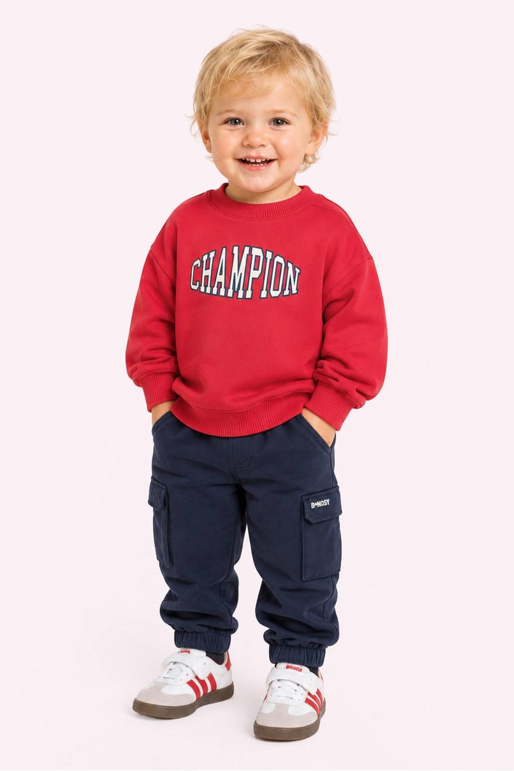 B.Nosy rechtvallende sweater met print - koraalrood