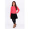 B.Nosy rechtvallende longsleeve met ruches - koraalrood