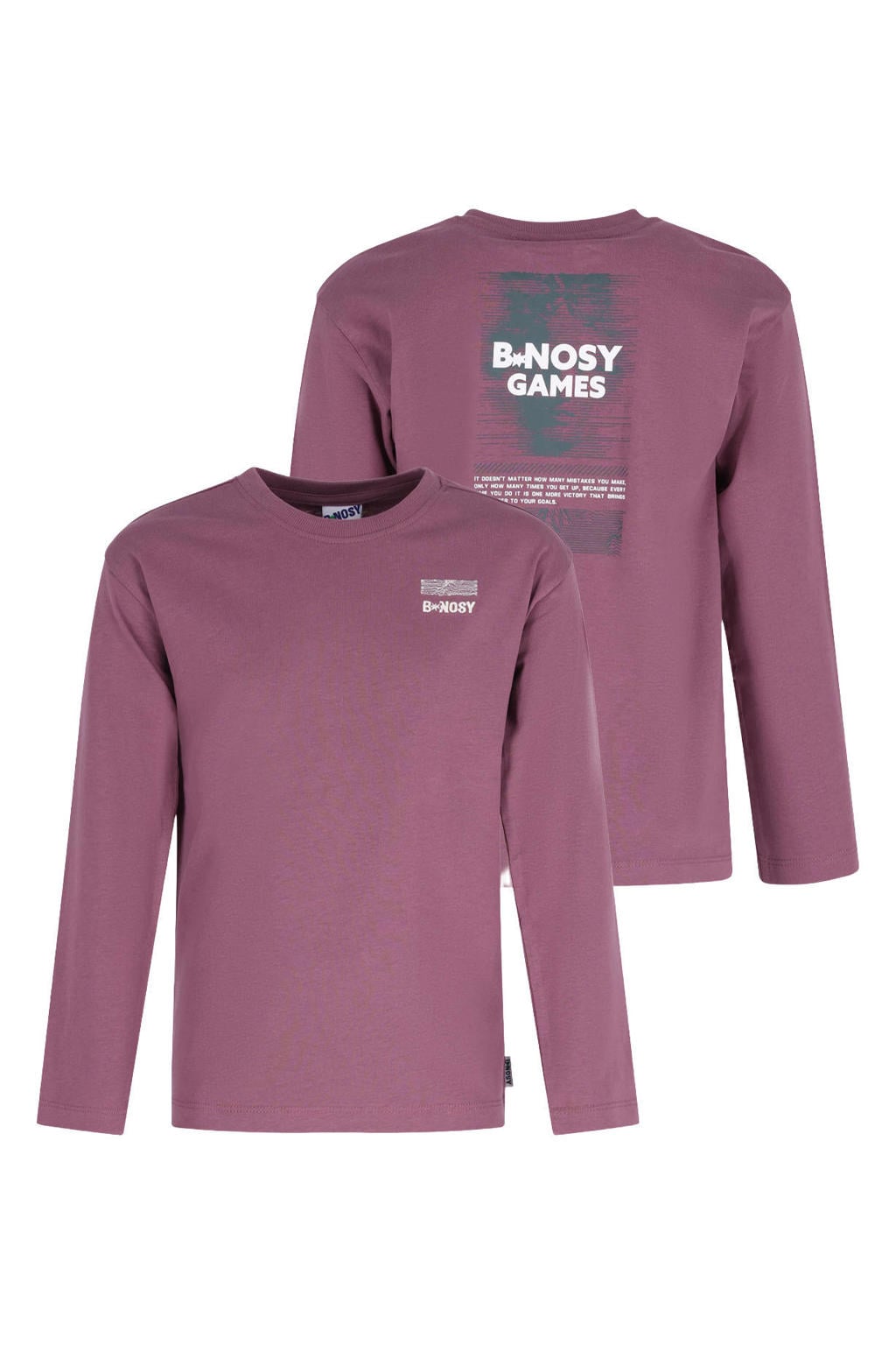 B.Nosy rechtvallende longsleeve met backprint - paars